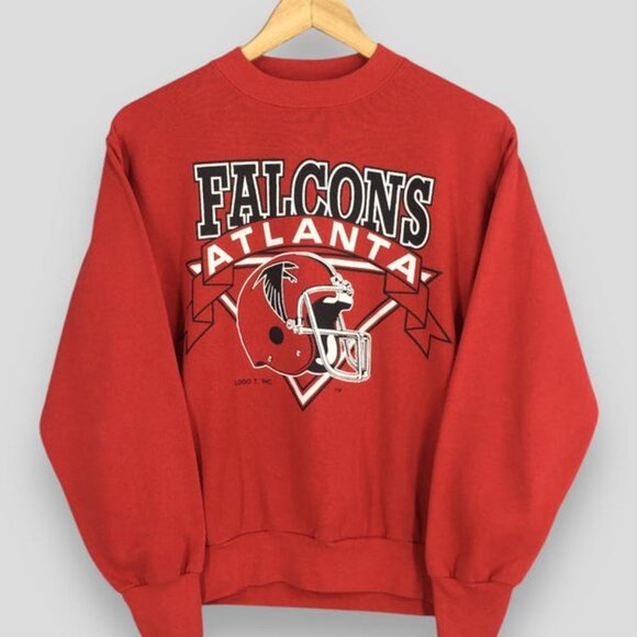 Vintage Atlanta Falcons Rugby NFL Sweatshirt Falcons American Football red shirt - Picture 1 of 2